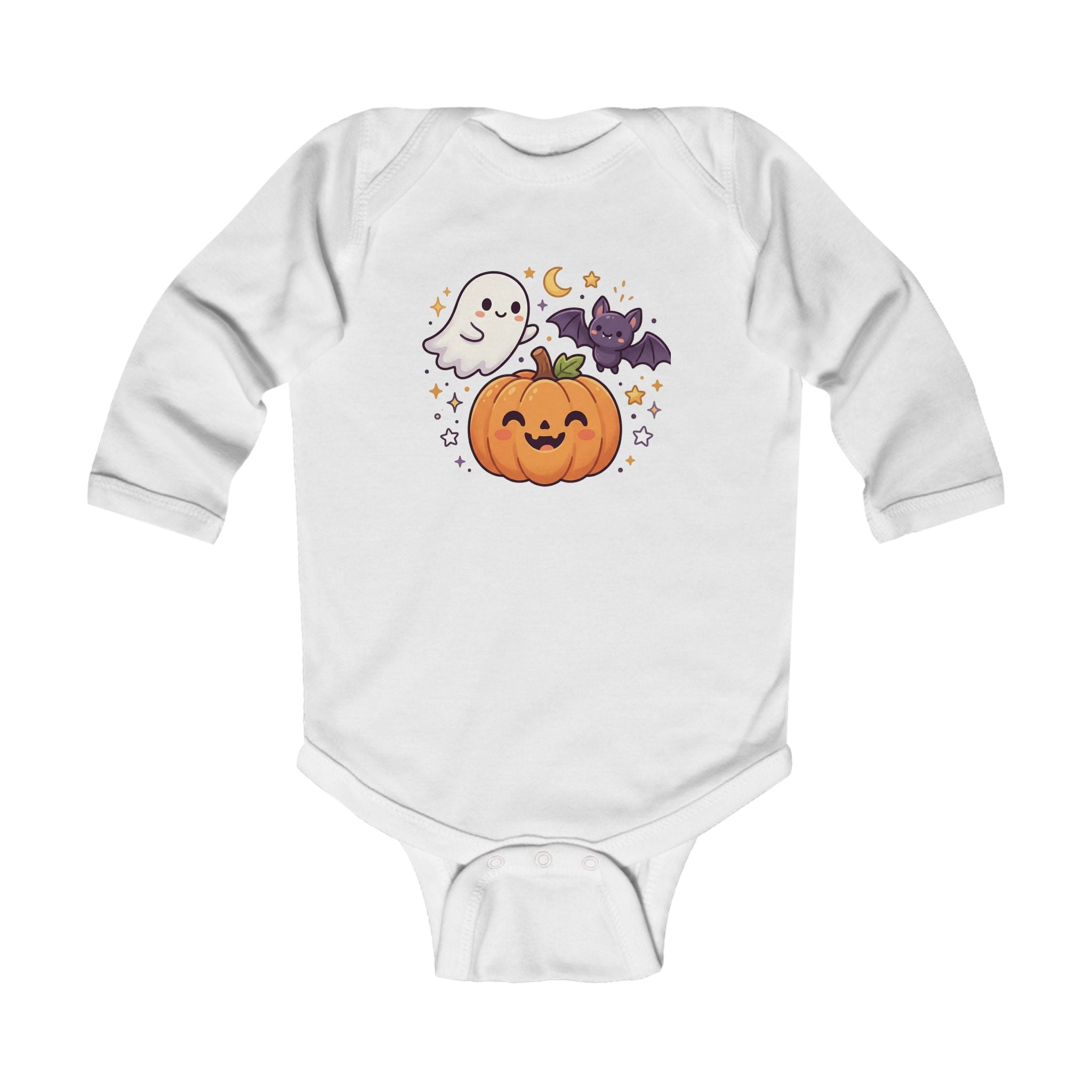 Halloween Baby Bodysuit — Cute Pumpkin, Ghost & Bat Infant Long Sleeve Onesie
