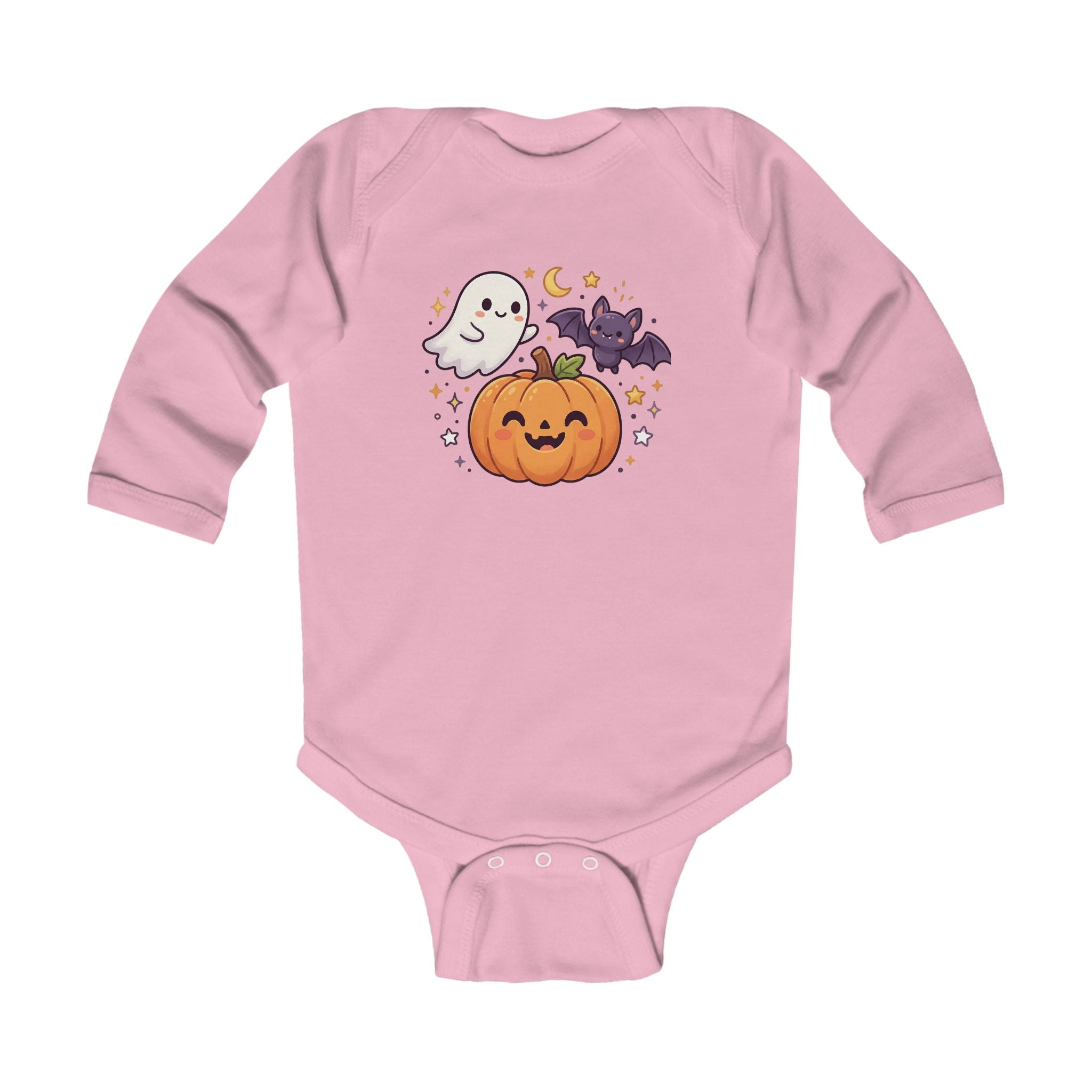 Halloween Baby Bodysuit — Cute Pumpkin, Ghost & Bat Infant Long Sleeve Onesie