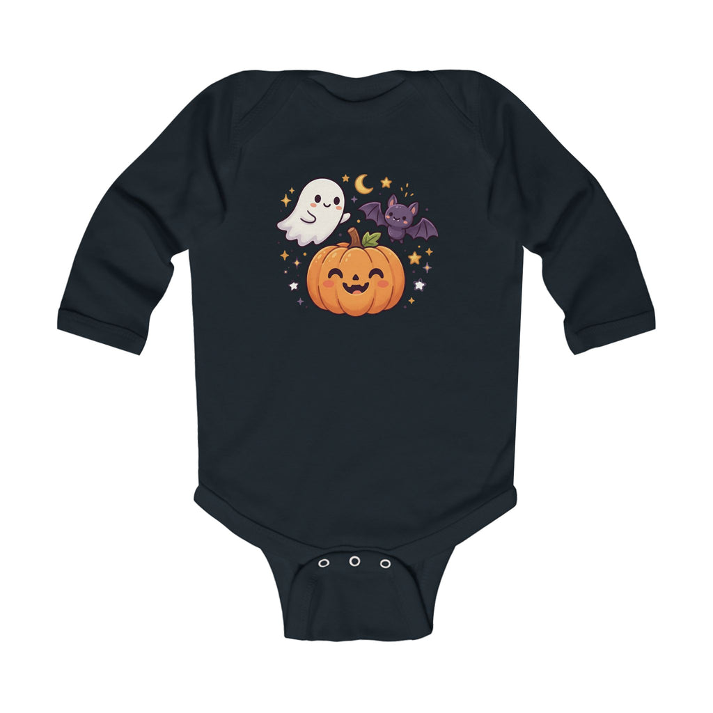 Halloween Baby Bodysuit — Cute Pumpkin, Ghost & Bat Infant Long Sleeve Onesie